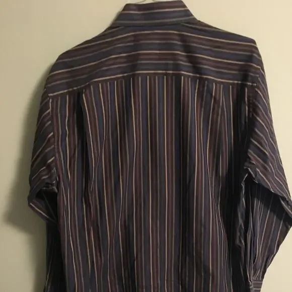 ROBERT TALBOTT MEN'S DRESS SHIRT, STRIPED, SZ L, EUC - Picture 5 of 6